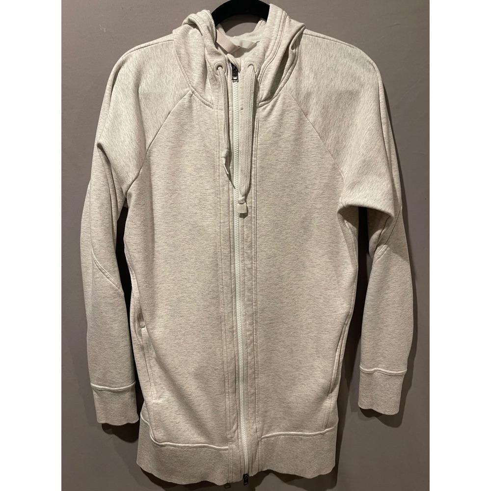 Athlete Triumph Heathered Oatmeal-Gray 2-way zippering hoodie Medium Tall M/T